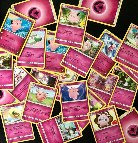 20 Lindas Cartas Pokémon Tipo Fada Sem Repetição + 1 Energia